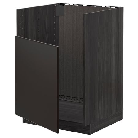 Шкаф под мойку БРЕДШЁН, черный/Кунгсбакка антрацит 60x60 см IKEA МЕТОД 592.994.37