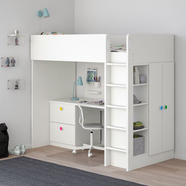 Кровать-чердак с 2ящиками/2дверьми, белый 207x99x182 см IKEA СТУВА / ФОЛЬЯ 092.752.69 - фото 2