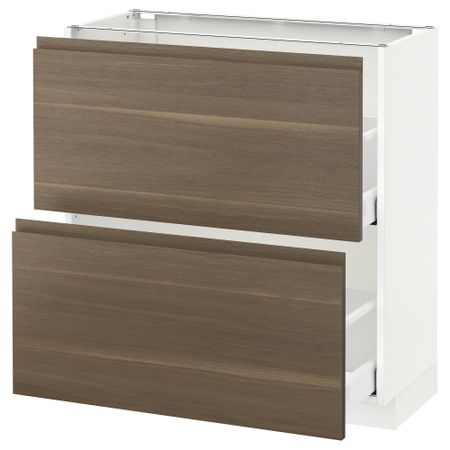 Напольный шкаф с 2 ящиками, 80x37 cm IKEA METOD МЕТОД, MAXIMERA МАКСИМЕРА 691.163.00