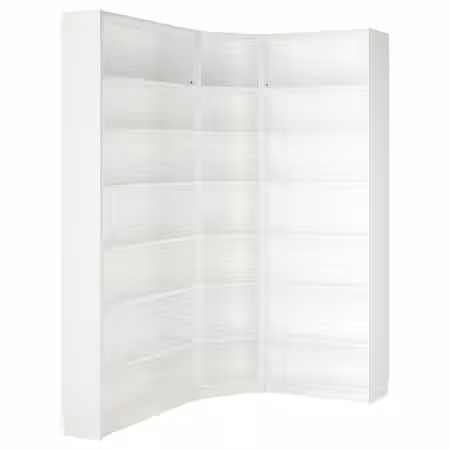 BILLY Угловой стеллаж с доп. модулями - белый 136/136x28x237 см