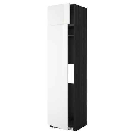 Высокий шкаф для холодильника или морозильник МЕТОД, черный, Рингульт белый