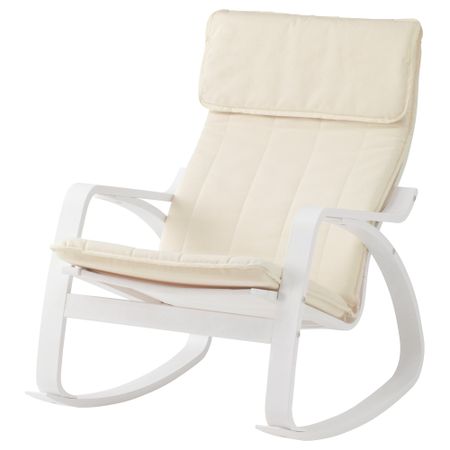 Кресло-качалка ПОЭНГ, белый, Ранста естественный