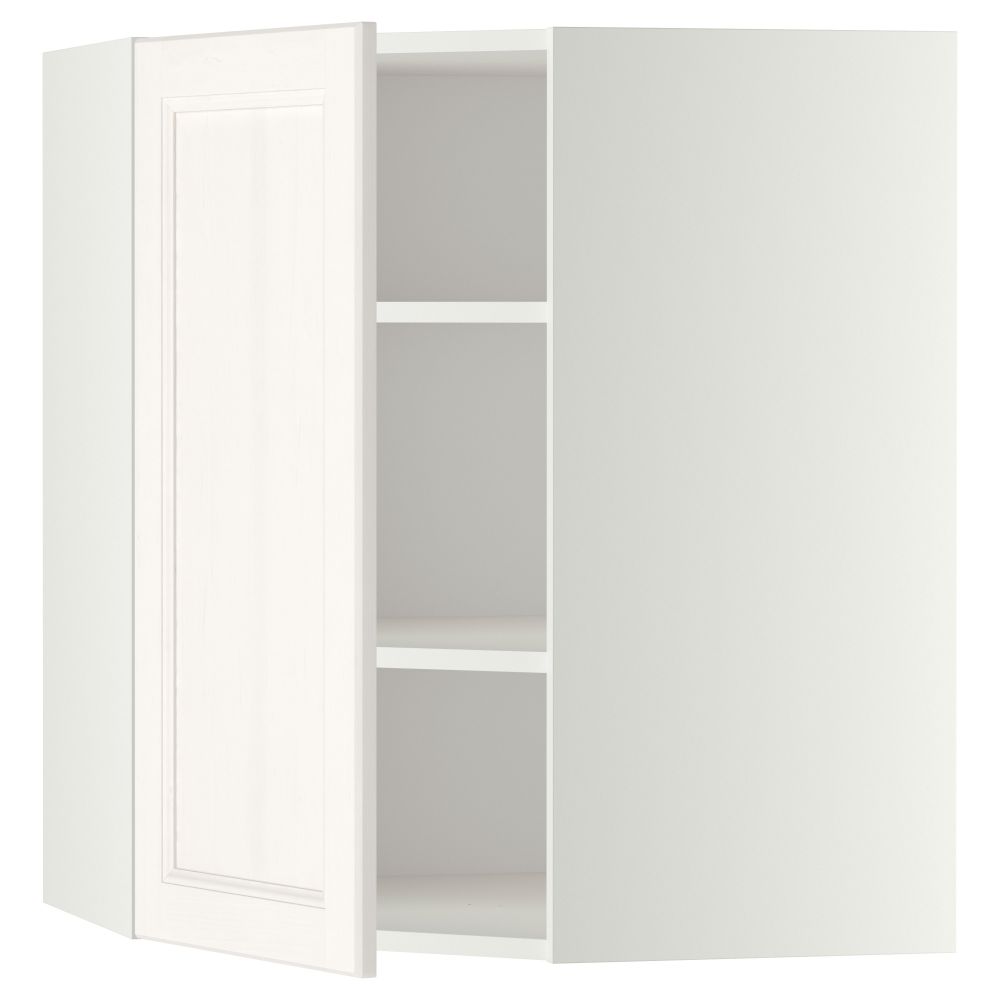 Угловой навесной шкаф с полками МЕТОД, белый, Лаксарби белый - схема-чертеж с размерами