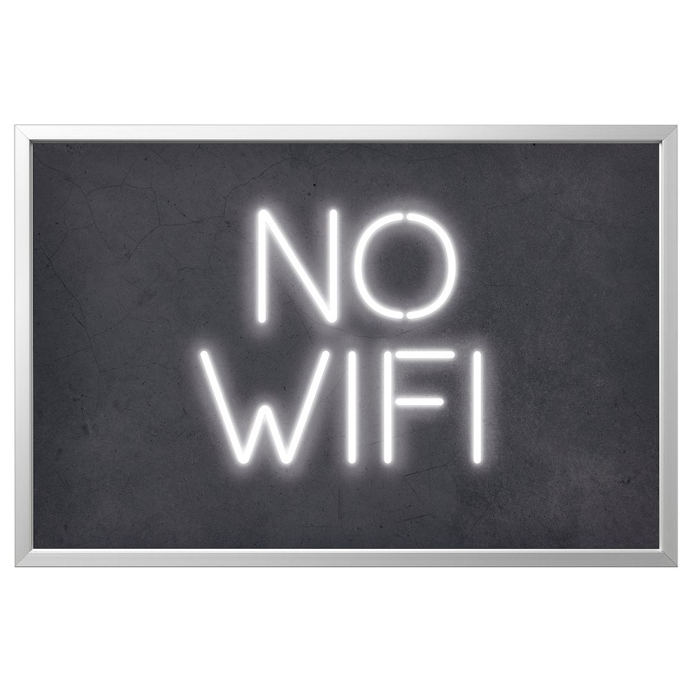 Картина с рамой, No wifi/цвет алюминия 118x78 см IKEA БЬЁРКСТА 792.978.85 - фото 1