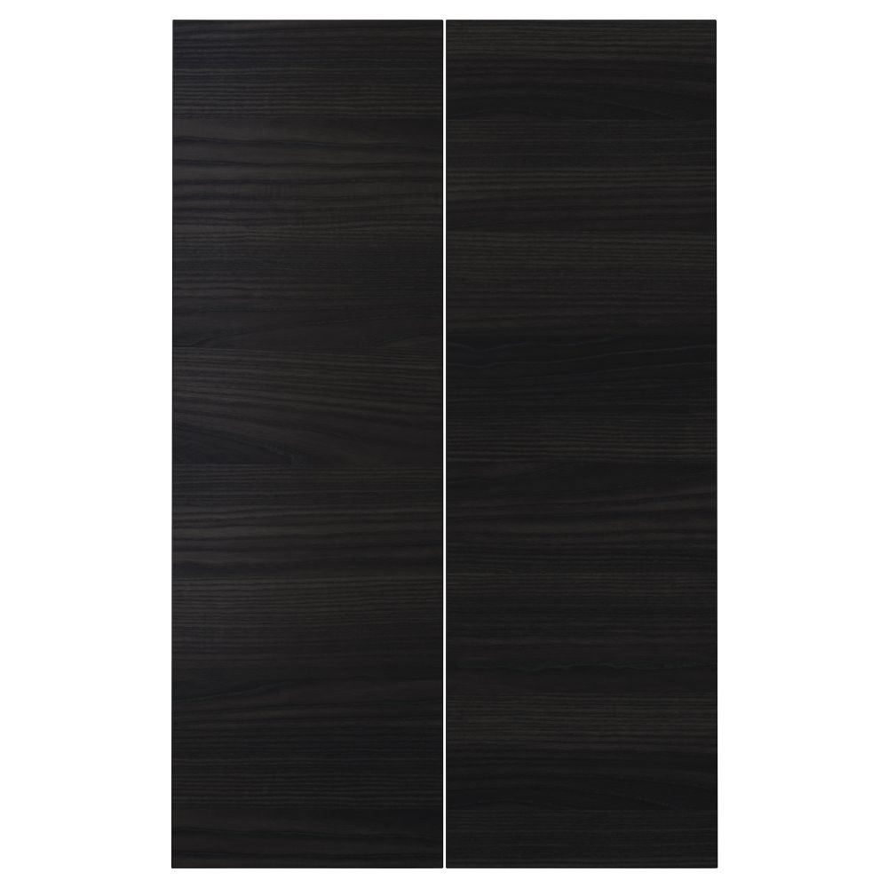 Дверца для напольного углового шкафа, 2 штуки ТИНГСРИД, под дерево черный (25x80 см) - фото 1