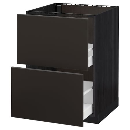 Напольный шкаф под мойку + 2 фронтальных панель, 2 ящика, 60x60 cm IKEA METOD МЕТОД, MAXIMERA МАКСИМЕРА 892.124.33