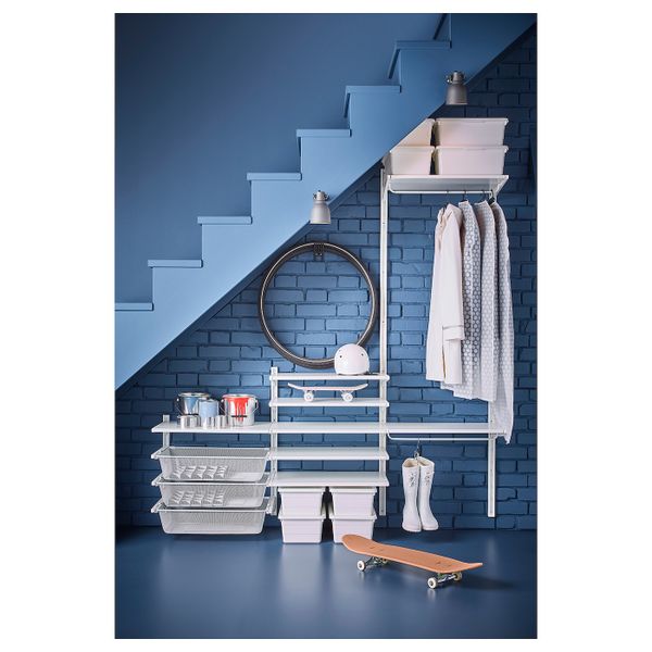 Настенная шина, полка, корзина IKEA АЛЬГОТ 292.772.91 - схема-чертеж с размерами