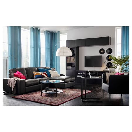 Шкаф для ТВ, комбинированный, стекляные дверцы, Лаппвикен/Синдвик черно-коричневый прозрачное стекло 240x40x230 см IKEA BESTÅ