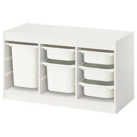 TROFAST Комбинация д/хранения+контейнеры - белый/белый 99x44x56 см