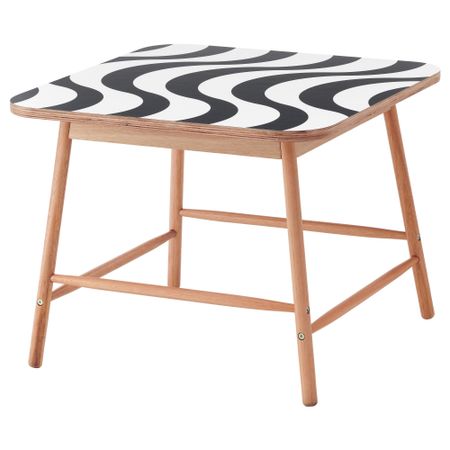 Журнальный стол ТИЛЛФЭЛЛЕ, эвкалипт, черный/белый (70x70 см)