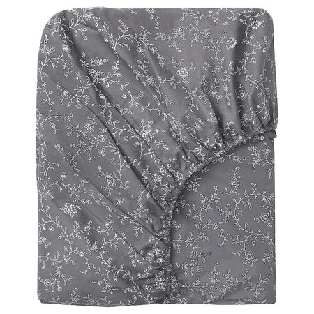 Простыня натяжная, с цветочным орнаментом 140x200 см IKEA KOPPARRANKA КОППАРРАНКА 404.753.84