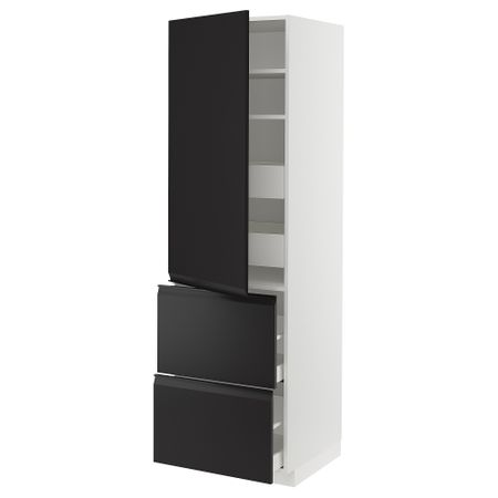 Высокий шкаф + полки, 4ящик, дверцы, 2фасада IKEA METOD МЕТОД, MAXIMERA МАКСИМЕРА 094.940.97