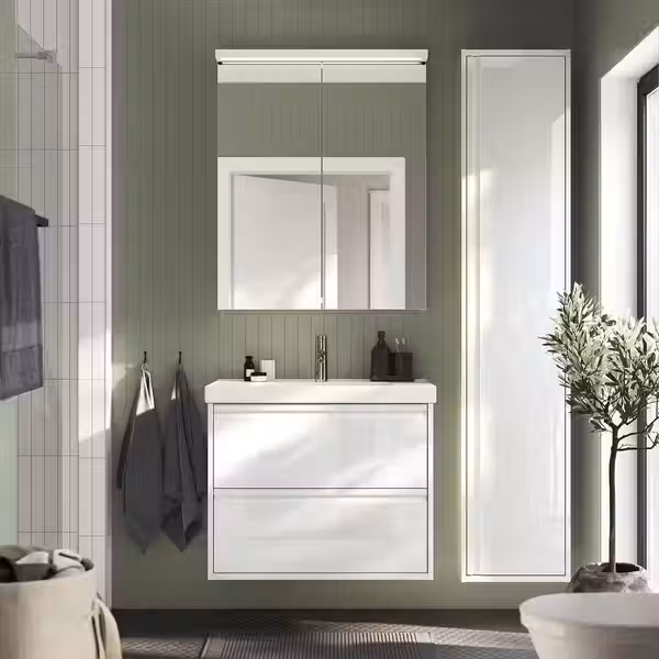 ÄNGSJÖN ЭНГШЁН / ORRSJÖN ОРРШЁН Шкаф с ящиками/раковина/смеситель - фото 2