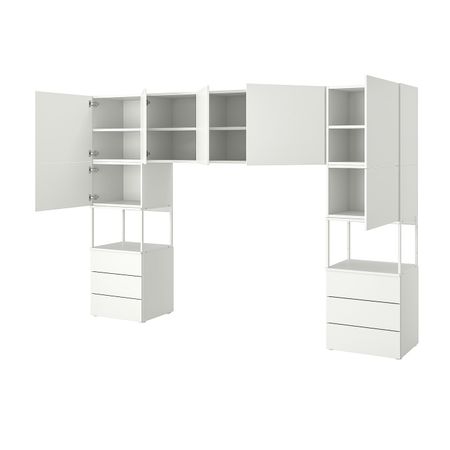 Гардероб/7 дверей+6 ящиков, белый/Фоннес белый 300x42x201 см IKEA OPPHUS ОПХУС 193.252.16