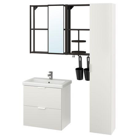 Мебель для ванной, 18 предмета, 64x43x65 cm IKEA TVÄLLEN ЛЕН ТВЭЛЛЕН, BEGIVENHET БЕГИВЕНХЕТ 493.376.04