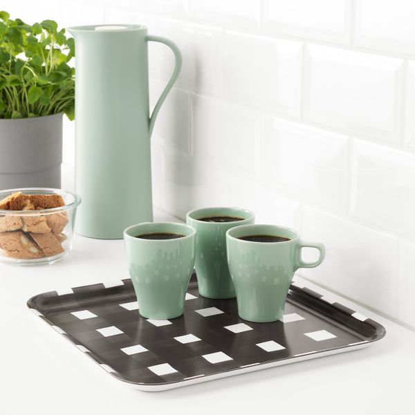 Поднос, черный-белый 33x33 см IKEA УРЛАДДА 404.322.00 - фото 2