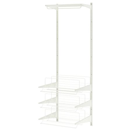 Настенная шина, штанга, модуль для/обуви, белый 65x60x196 см IKEA АЛЬГОТ 692.303.10