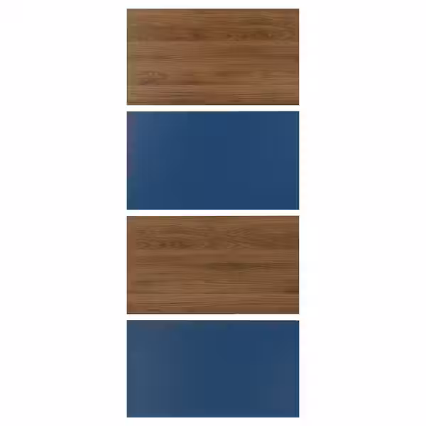 MEHAMN 4 панели д/рамы раздвижной дверцы - под грецкий орех/синий 100x236 см - фото 1