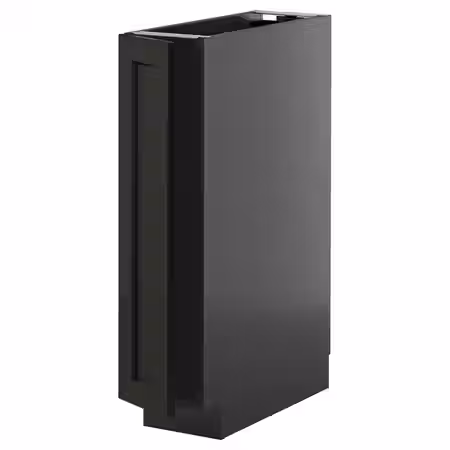 METOD Напольный шкаф с полками - черно-серый/Lerhyttan черная морилка 20x60 см