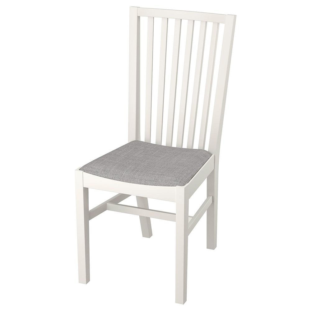 Стул, белый, Исунда серый IKEA НОРНЭС 903.601.87 - фото 1