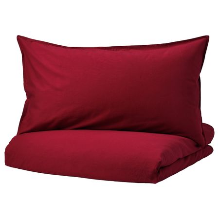 Пододеяльник и 1 наволочка, красный 150x200/50x70 см IKEA ЭНГСЛИЛЬЯ 104.434.55
