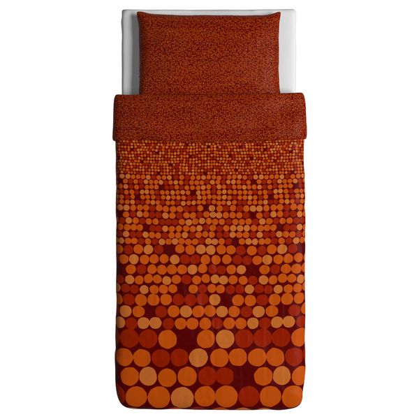 Пододеяльник и 1 наволочка СМОРБОЛЬ, оранжевый (150x200/50x70 см) - схема-чертеж с размерами