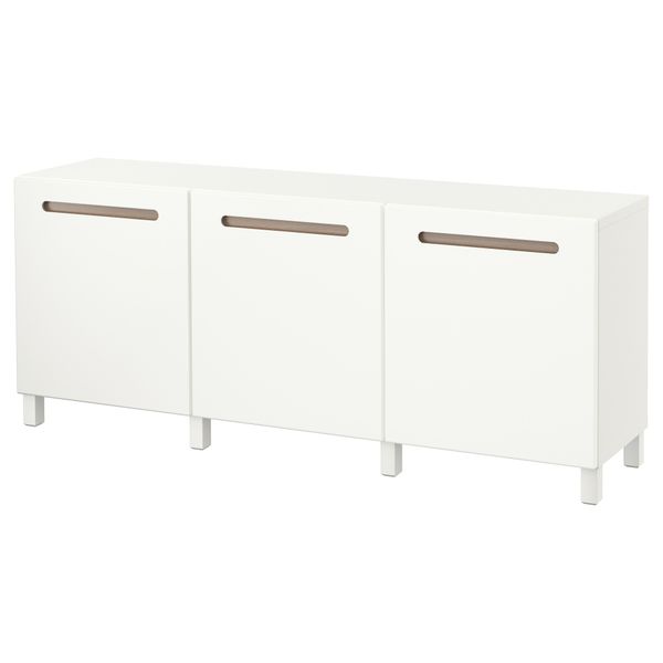 Комбинация для хранения с дверцами БЕСТО, белый, Марвикен белый (180x40x74 см) - фото 1