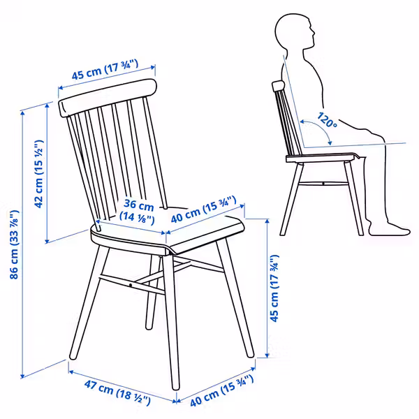 NÄSINGE НЭСИНГЕ / HÖGVED ХЁГВЕД Стол и 2 стула - фото 5