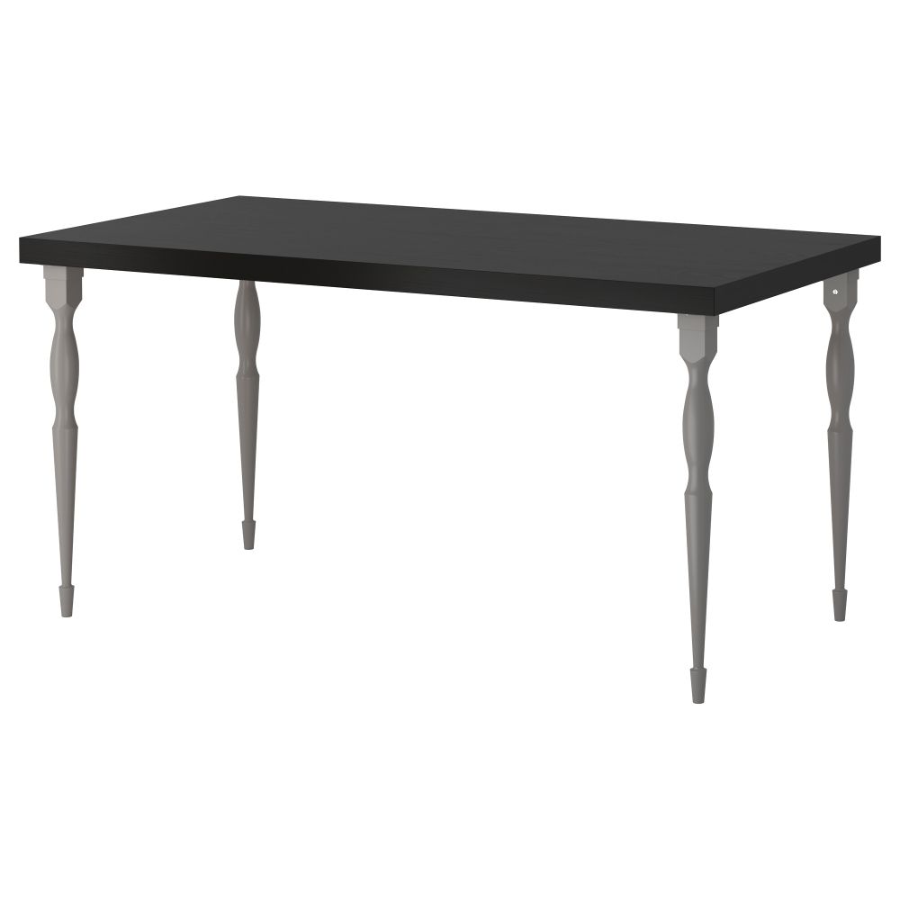 Стол ТОРНЛИДЕН / НИПЕН, черно-коричневый, серый (150x75 см) - фото 1