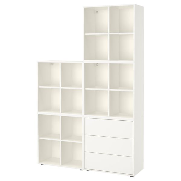 Комбинация шкафов с ножками, 140x35x212 см, белый IKEA EKET ЭКЕТ 891.903.27 - фото 1