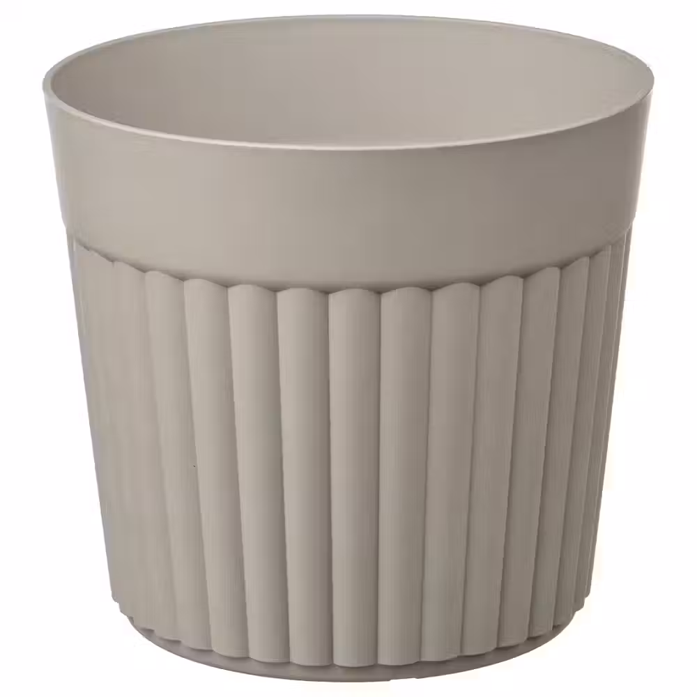 FRÄKENVÄXT ФРЭКЕНВЭКСТ Кашпо - д/дома/улицы/темный серо-бежевый 24 см - фото 1