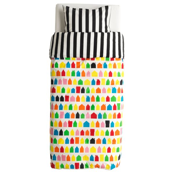 Пододеяльник и 1 наволочка ХЕМЛЭНГТАН, разноцветный (150x200/50x70 см) - схема-чертеж с размерами