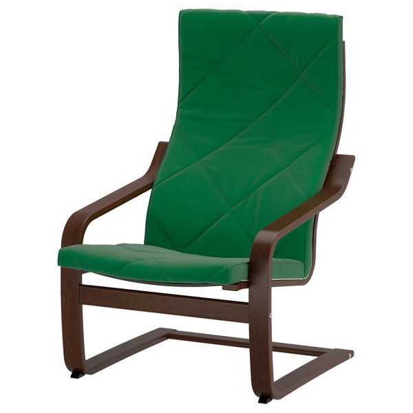 Кресло ПОЭНГ, коричневый, Сандбакка зеленый - фото 1