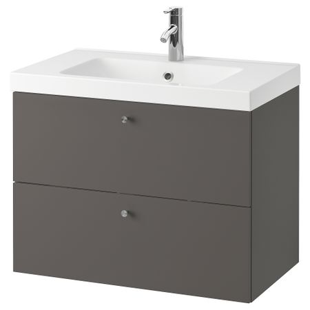 Шкаф для раковины с 2 ящиками, 83x49x64 cm IKEA ODENSVIK ОДЕНСВИК, GODMORGON ГОДМОРГОН 493.384.77