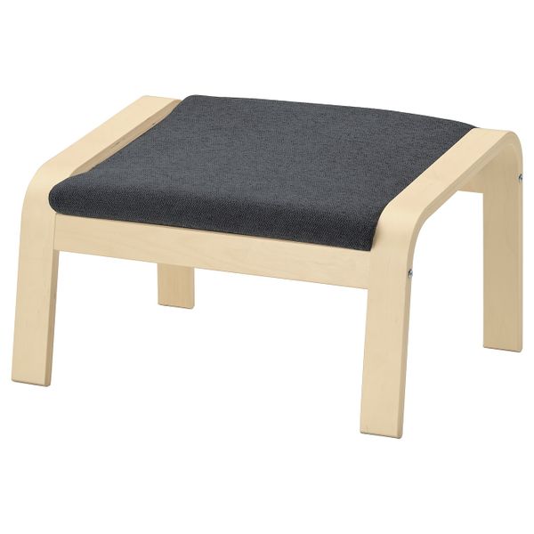 Табурет для ног, березовый шпон/Хили темно-серый IKEA POÄNG ПОЭНГ 793.193.97 - фото 1