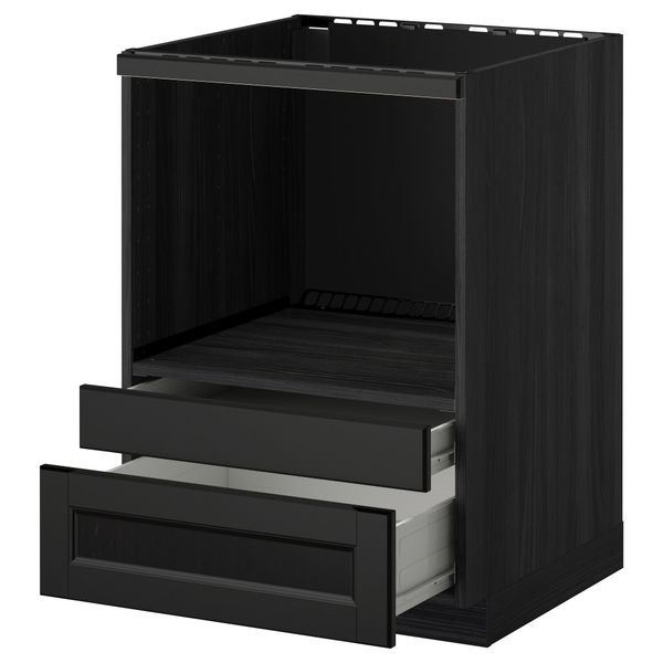 Напольный шкаф для комбинирования СВЧ, ящики МЕТОД / ФОРВАРА, черный, Лаксарби черно-коричневый (60x60 см) - схема-чертеж с размерами
