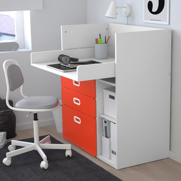 Пеленальный стол с ящиками, белый, красный 90x79x102 см IKEA STUVA СТУВА / FRITIDS ФРИТИДС 492.531.66 - фото 4