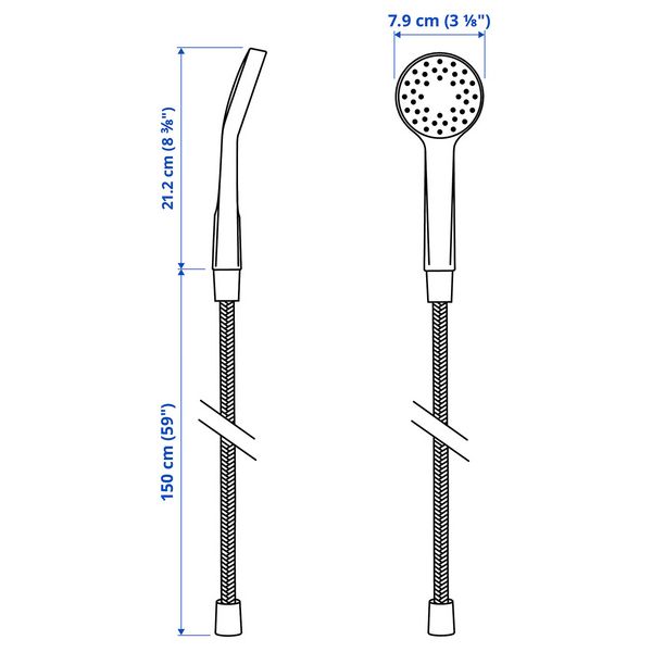 BERGVATTNET БЕРГВАТТНЕТ Одноструйный ручной душ с шлангом - фото 4