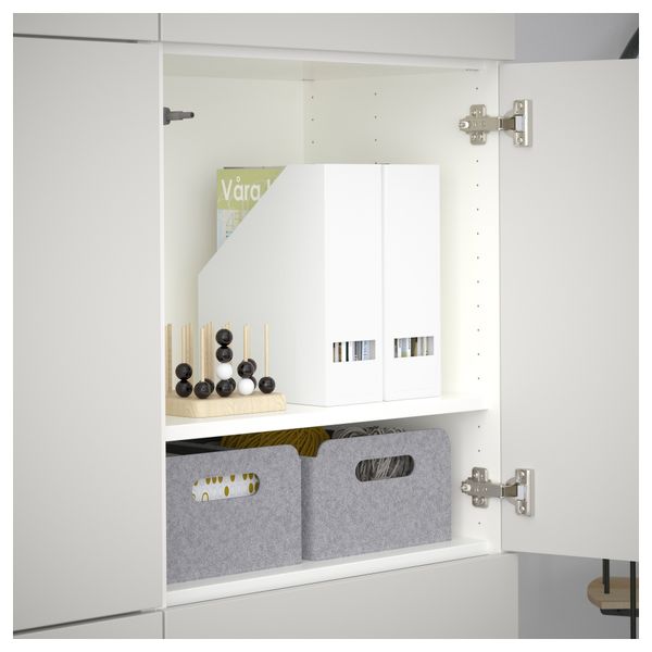 Комбинация для хранения с дверцами БЕСТО, белый, Лаппвикен светло-серый (120x40x192 см) - схема-чертеж с размерами