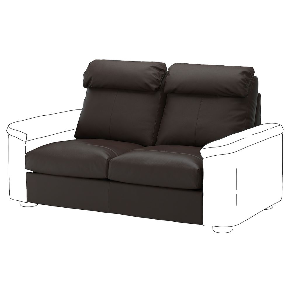 2-местная секция, Гранн/Бумстад темно-коричневый IKEA LIDHULT ЛИДГУЛЬТ 504.043.86 - схема-чертеж с размерами