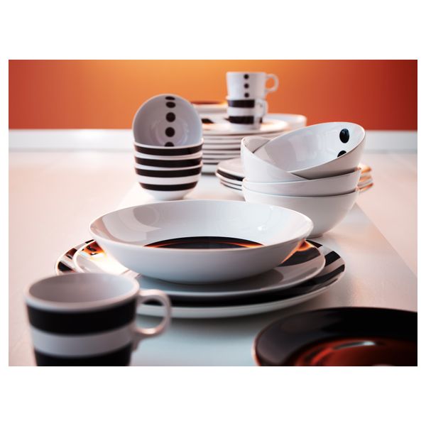 Миска ТИККАР, белый, черный (16 см) - схема-чертеж с размерами