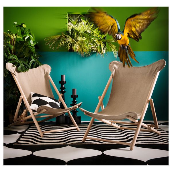 Кресло ТИЛЛФЭЛЛЕ, бук, бежевый - схема-чертеж с размерами