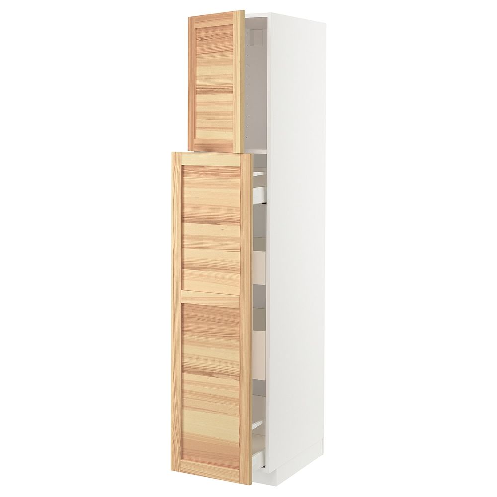 Высокий шкаф, выдвижной секция/1дв/4ящ, белый/Торхэмн ясень 40x60x200 см IKEA METOD МЕТОД / MAXIMERA МАКСИМЕРА 994.202.38 - схема-чертеж с размерами