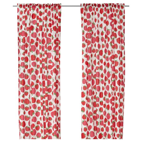 Гардины, 1 пара СОММАР 2015, орнамент "малина" (145x270 см) - фото 1