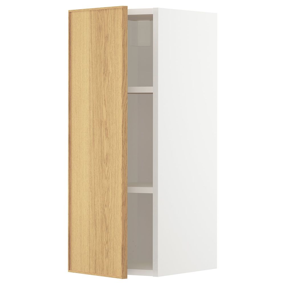 Шкаф навесной с полкой, белый/Экестад дуб 30x80 см IKEA METOD МЕТОД 193.009.23 - схема-чертеж с размерами
