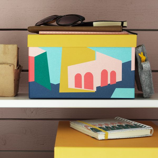 Коробка с крышкой, желтый, 18x25x15 см IKEA ТЬЕНА 504.341.33 - фото 2