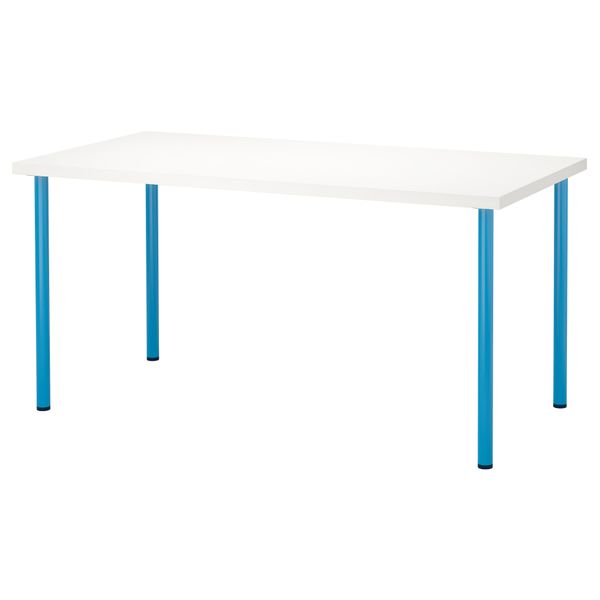 Стол ЛИННМОН / АДИЛЬС, белый, синий (150x75 см) - фото 1