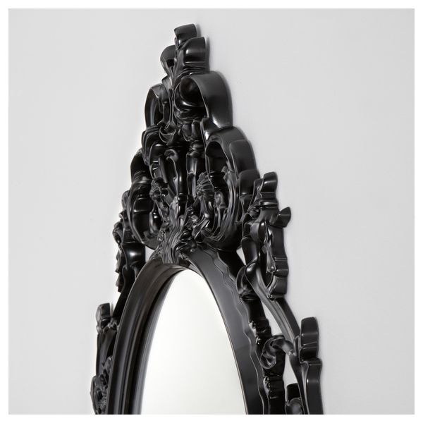 Зеркало УНГ ДРИЛЬ, овал, черный (59x85 см) - схема-чертеж с размерами