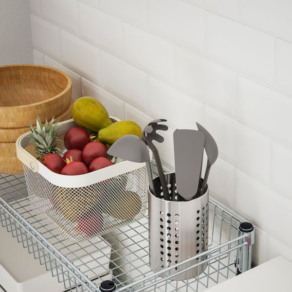 Стеллаж с 3 корзинами, оцинковка 92x36x94 см IKEA OMAR ОМАР 604.830.81 - фото 3