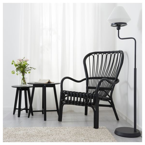 Кресло c высокой спинкой СТУРСЕЛЕ, черный, ротанг - фото 2